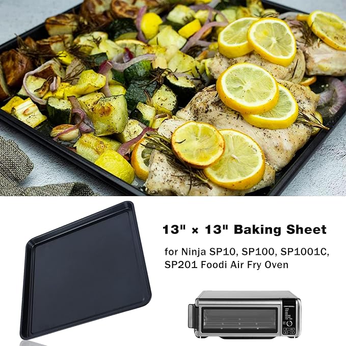 Professional 13" × 13" Baking Sheet, Cookie Sheet Pan, Nonstick Bakeware for SP101, SP100, SP1001C, SP201 Foodi Air Fry Oven, Sheet Pan for Foodi 8-in-1 Air Fry Oven, Non-Stick Pan for SP100