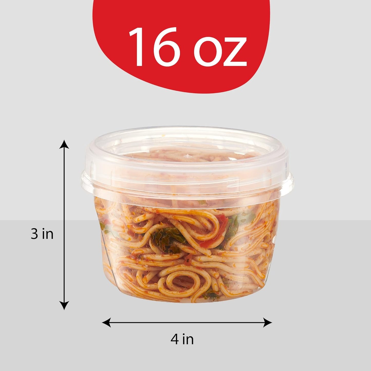 PLASTICPRO 12 Pack Twist Cap Food Storage Containers with Clear Screw on Lid- 16 oz Reusable Meal Prep Containers - Freezer and Microwave Safe Clear Plastic Food Storage