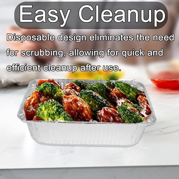 INFINITY EL Disposable Aluminum Foil Pan 25 Pack | Half Size 12.5" x 10" x 2.5" Deep Disposable Baking Pan | Heavy Duty Aluminum Foil Pan for Roasting Turkey, Lasagna, Thanksgiving, Christmas, Party