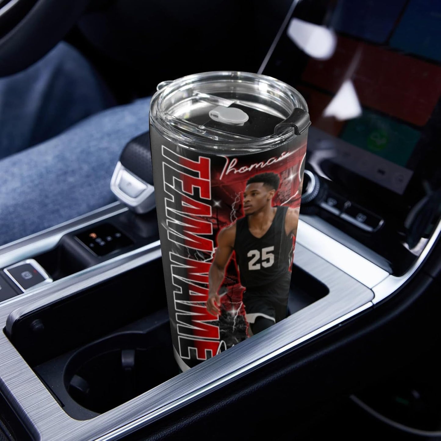YESCUSTOM Personalized Tumbler With Photos For Basketball Lover Boyfriend Stainless Steel Travel Mug Insulated
