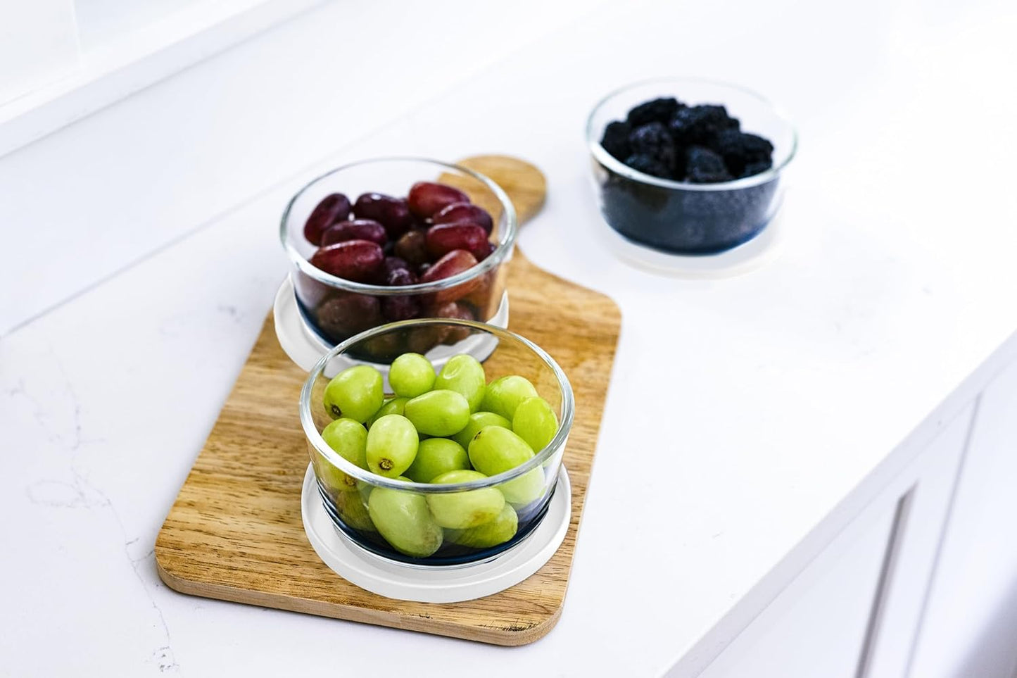 DURA LIVING 6-Piece Glass Food Storage Containers Set (3 Containers + 3 BPA-Free Lids) | 2-Cup, Leakproof | Microwave, Freezer, Oven & Dishwasher Safe | Ideal for Meal Prep & Pantry Organization