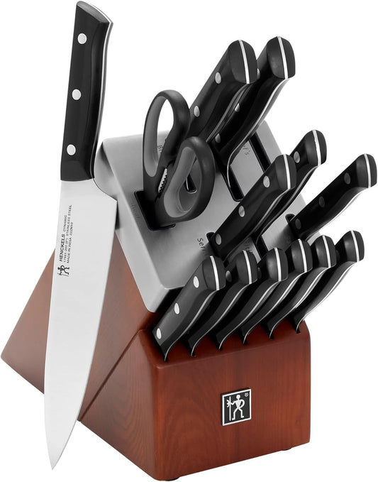 HENCKELS Dynamic 14-pc Self-Sharpening Knife Block Set, Brown