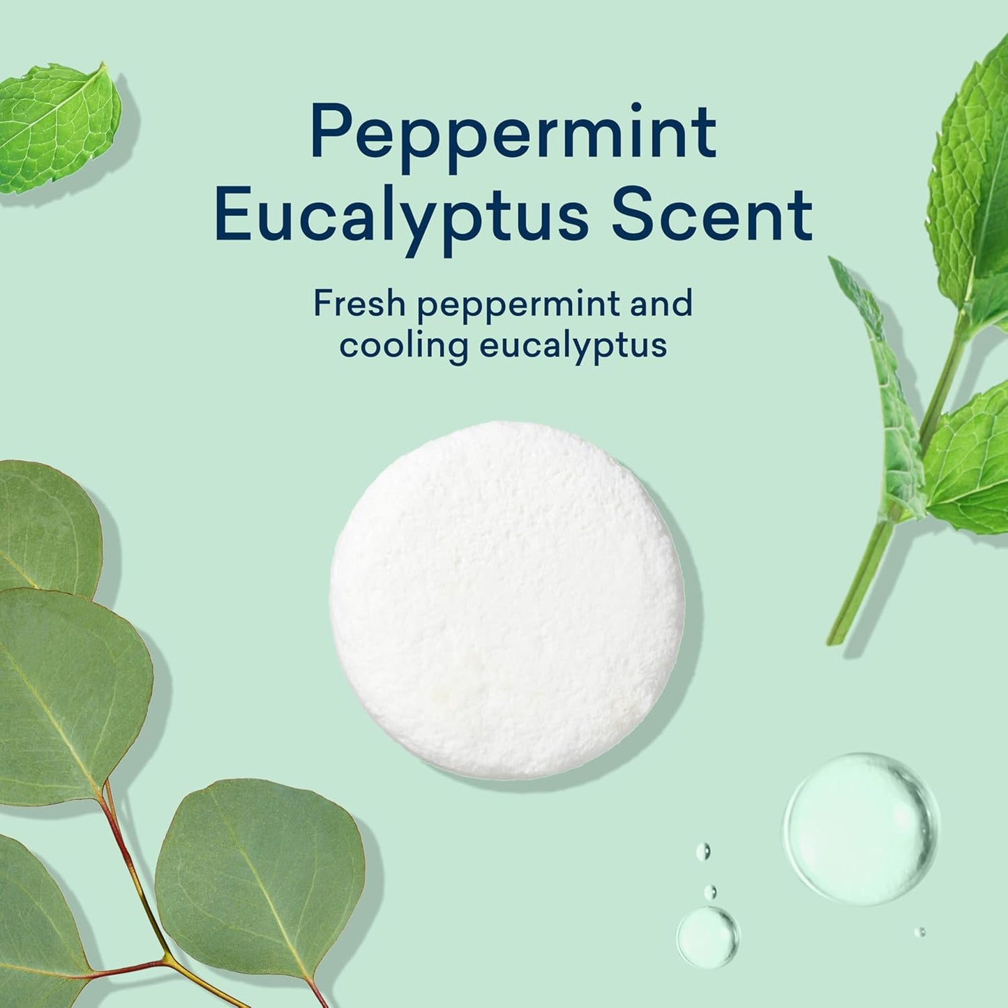 BLUELAND Toilet Bowl Cleaner Tablets, 2-Pack, 28 Count, Peppermint Eucalyptus, Plastic-Free, No Harsh Chemicals, Plant-Based