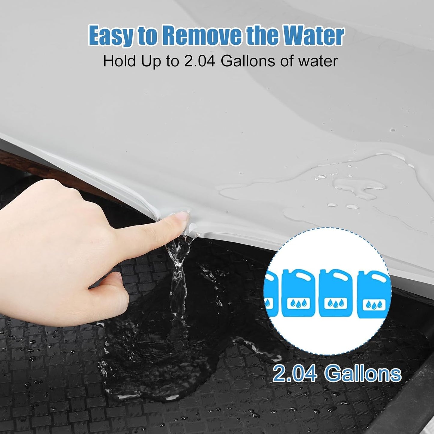 Under Sink Mat for Kitchen Waterproof, 37" x 19" Silicone Under Sink Liner Kitchen & Bathroom Cabinet Protector Mats, Heavy Duty Flexible Under Sink Drip Tray with Lip, Cool Grey