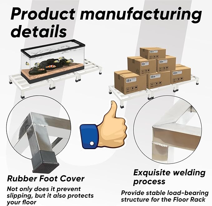 3 Packs Dunnage Rack 13.8x13.8x4inch Stainless Steel Dunnage Racks Commercial Food Service Storage Rack for Restaurants Kitchen Warehouse Supermarket