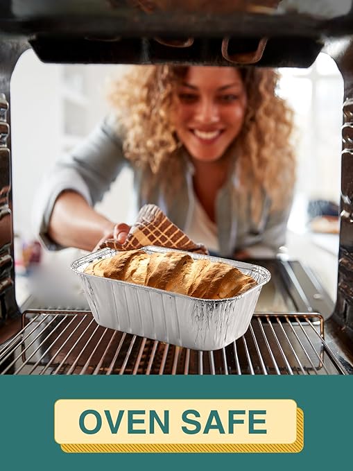 60 Pack 6x3.5x2 Disposable Aluminum Loaf Pans with Lids Small-Aluminum-Foil-Pans-Tin-Foil-Baking-Pans-Tin-Trays-Food-Containers-for-Baking-Cakes-Bread-Meat-Loaves
