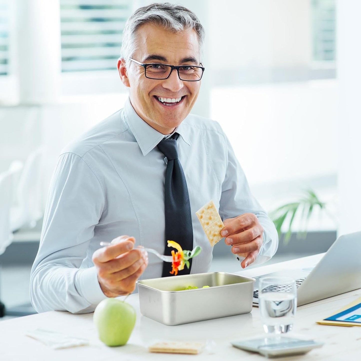 12 Pcs Stainless Steel Food Storage Containers with Lids, 54 oz Metal Freezer Containers, Lightweight Stackable Easy Open Reusable Meal Prep Box for Kitchen Picnic Oven Dishwasher Safe