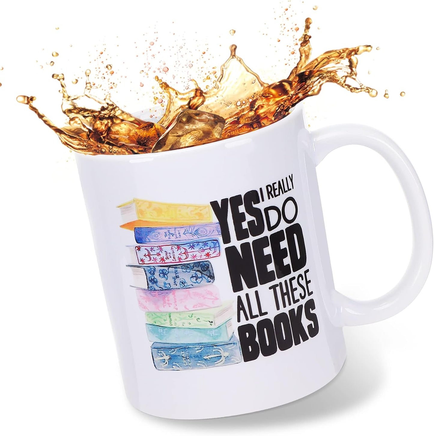 NOVWANG Book Lovers Mug Gifts, Bookish Gifts Librarian Mug Funny Coffee Mugs for Women Men Tea Cup Christmas Birthday Present for Book Lover Readers Writers with Key chain 11 oz