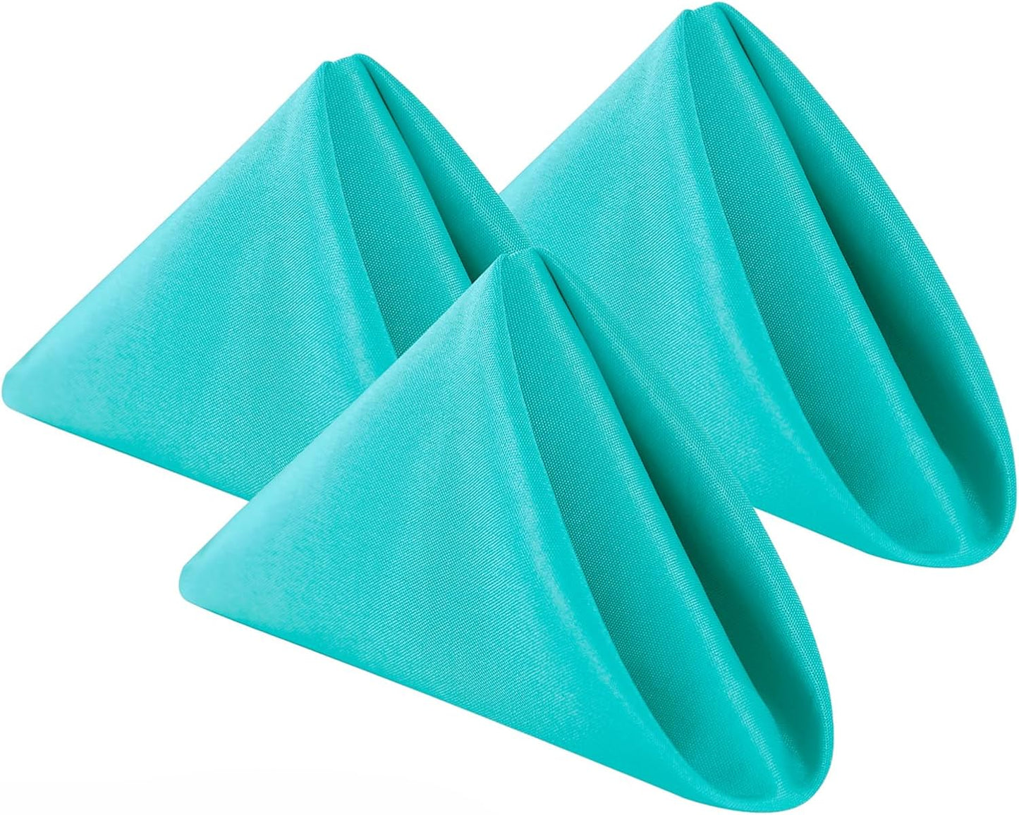 Bailarina Cloth Napkins Set of 120,17x17 inches Dinner Napkins Cloth Washable,Polyester Square Table Cloth Napkin Bulk with Hemmed Edges Ideal for Banquets, Parties and Weddings-Turquoise