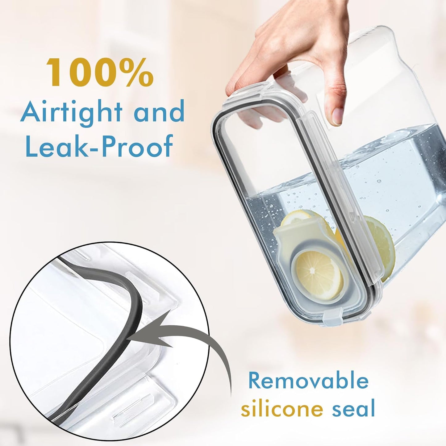 Shazo 2 Pack (15.4 Oz Cereal Capacity) Small Airtight Cereal Containers Storage with Lids, Perfect Space Saving BPA-Free Plastic Container, Pantry Organization and Canister for Rice, Sugar & Flour