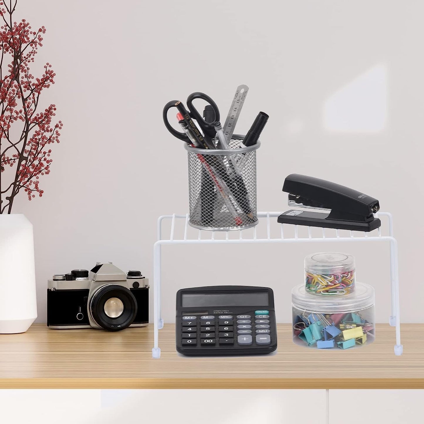 Kitchen Shelves, Cabinet Organization Mini Storage Shelf, Storage Rack Organizer for Kitchen, Fridge, Cabinet, Bathroom (White 6)