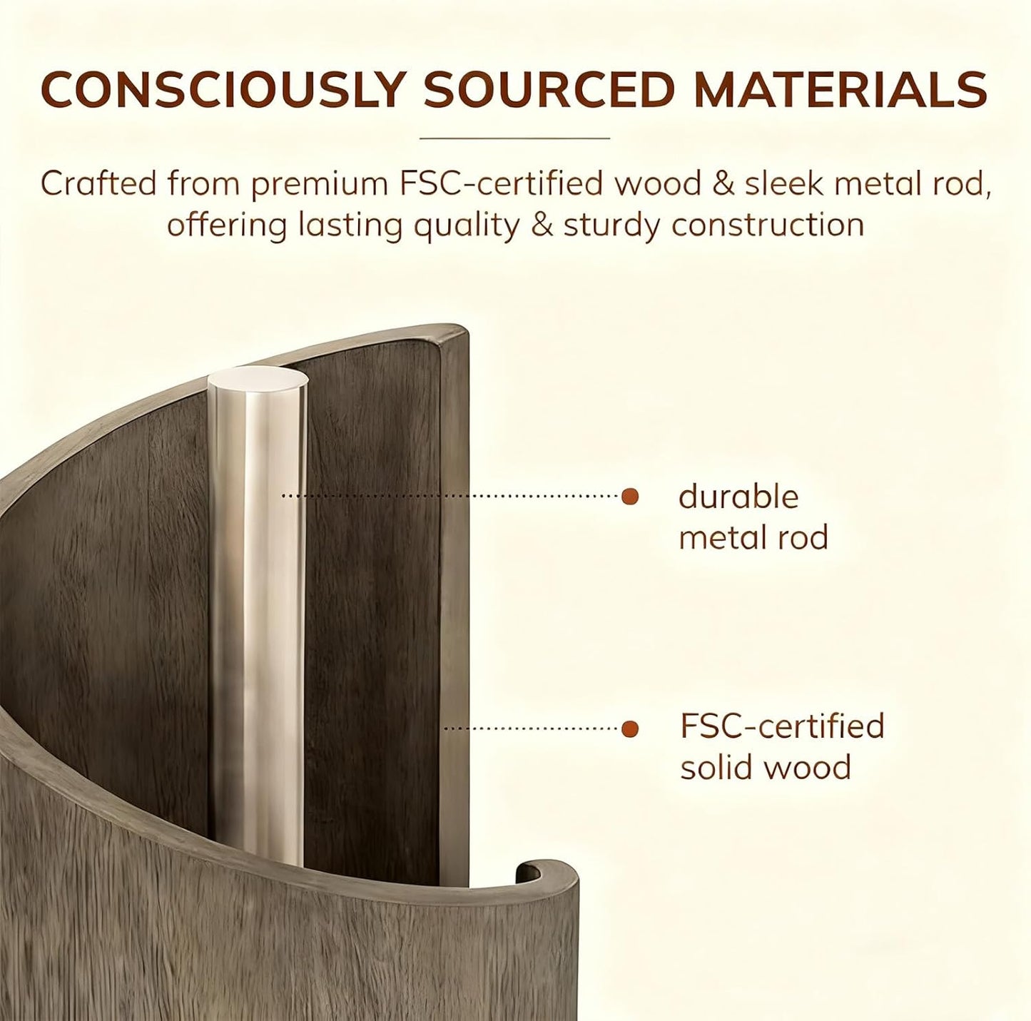 Mountain Paper Towel Holder Countertop with Mango Wood and Iron Round Base, Effortless One-Hand Tear Modern Kitchen Towel Dispenser for Counter, Cabinet, Farmhouse Kitchen (Natural Wood)