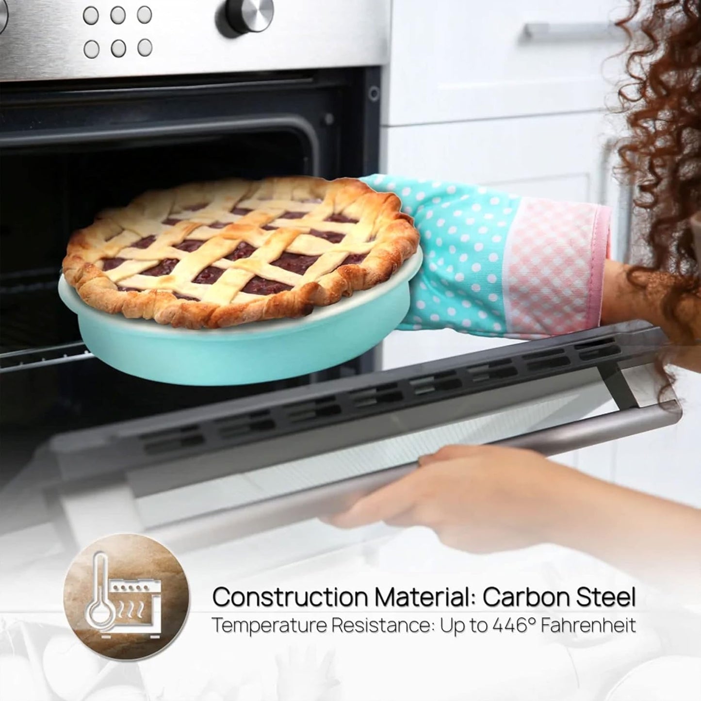 NutriChef 6-Piece Baking Pan Set, Carbon Steel Bakeware with Premium Ceramic Nonstick Coating, Includes 12-Cup Muffin Pan, Cake & Loaf Pan, Wide Bake Pan, & Cookie Sheet - Turquoise