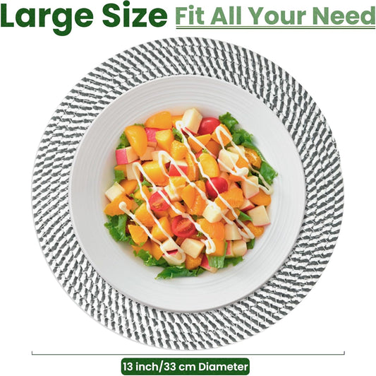 13 Inch Trivets for Hot Dishes, Large Trivets for Hot Pots and Pans, Thicken Heat Resistant Round Place Mats Woven Table Mats, Boho Placemats for Kitchen Dining Table, 6 Pcs