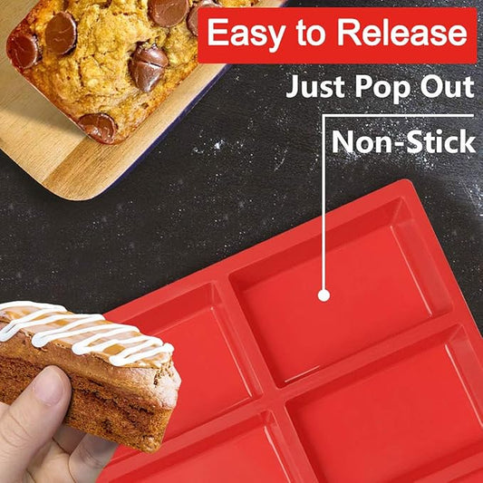 Walfos Silicone Mini Loaf Pan, Non-Stick Mini Bread Pan, 9 Cavity Silicone Bread Baking Mold, Perfect for Mini Loaf Cake and Bread, Meatloaf, Food Grade and BPA Free