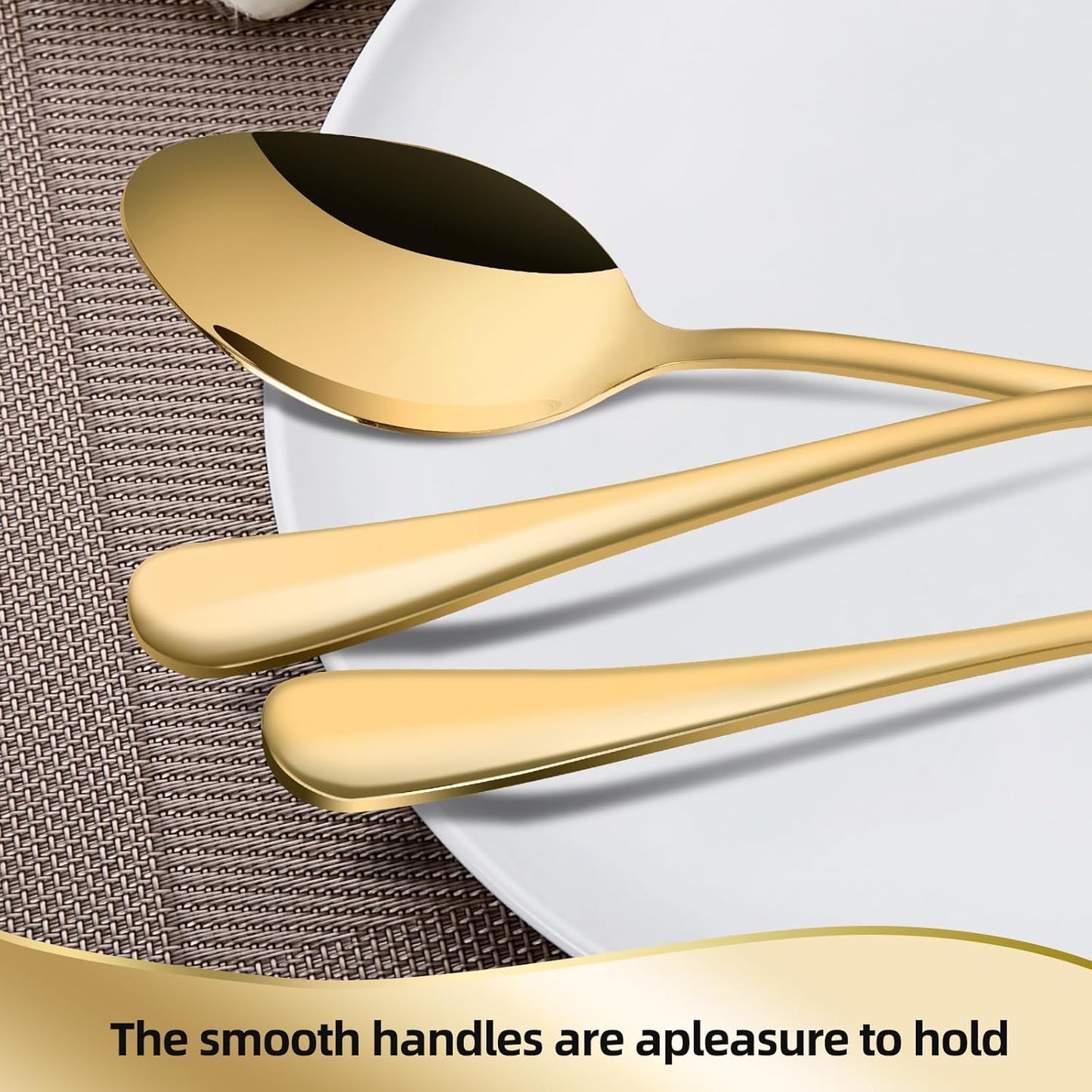 12 Pieces Spoons and Forks Set,Food Grade Stainless Steel Flatware Cutlery Set,6 Forks(6.8 inch)and 6 Spoons(6.6inch)Silverware Set for Home,Kitchen,Restaurant-Mirror Polished & Dishwasher Safe(Gold)