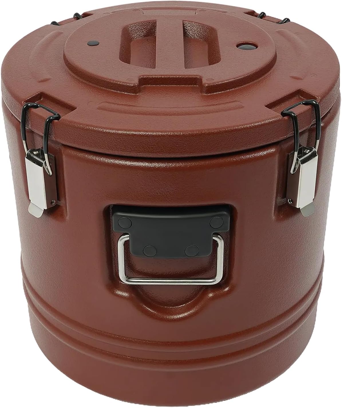 DYNAMI 5.3Gal Insulated Food Container with Handles&Buckles,Portable Commercial Food Warmer Insulated Soup Container Cold Hot Box for Catering,Stainless Steel Inner Liner, Sealed Leak-proof (Brown)