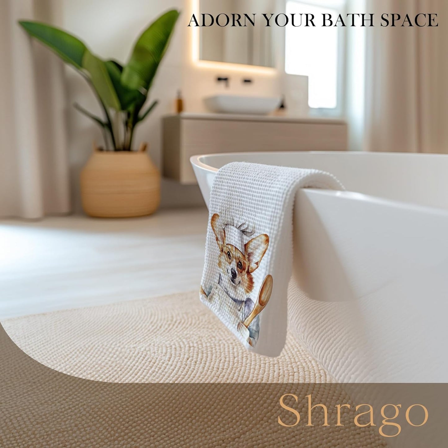 Funny Corgi Dog Kitchen Towels, Gifts for Corgi Lovers Women Men Dish Tea Towels for Kitchen, Dog Lovers Mom Dad Owner Gifts Decorative Hand Towels, 16x24 Inch