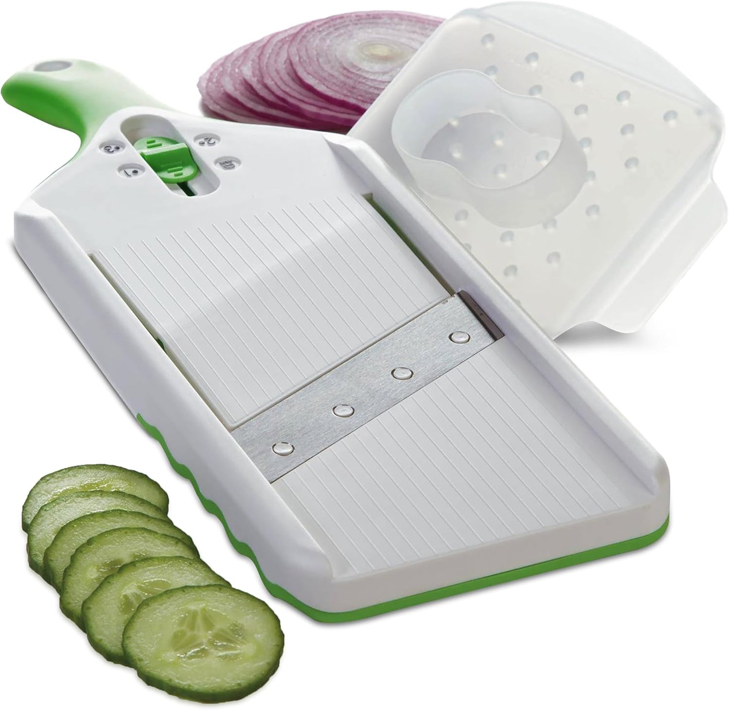 PrepSolutions Adjust-A-Slice Mandoline Slicer, Green – Adjustable Thickness, Perfect for Vegetables, Fruits, and More