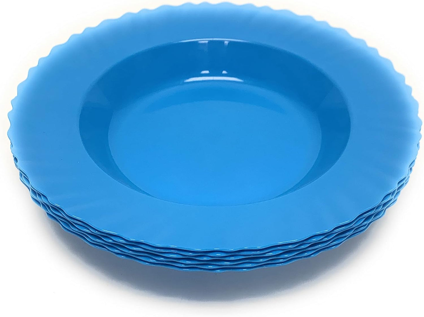Mintra Home Curly Collection (9in Deep Plate - 6pk, Blue)