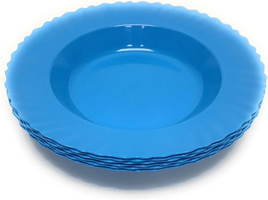Mintra Home Curly Collection (9in Deep Plate - 6pk, Blue)