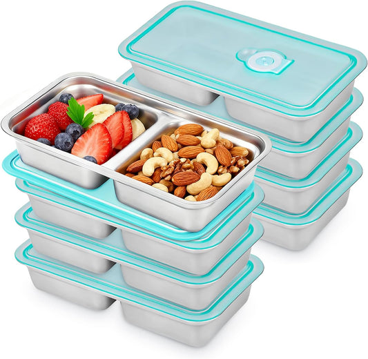 8 Pack Stainless Steel Snack Containers, Stainless Steel Snack Containers With Lids, Lunch Box Containers For Travel, Outdoor Camping And Daily Use