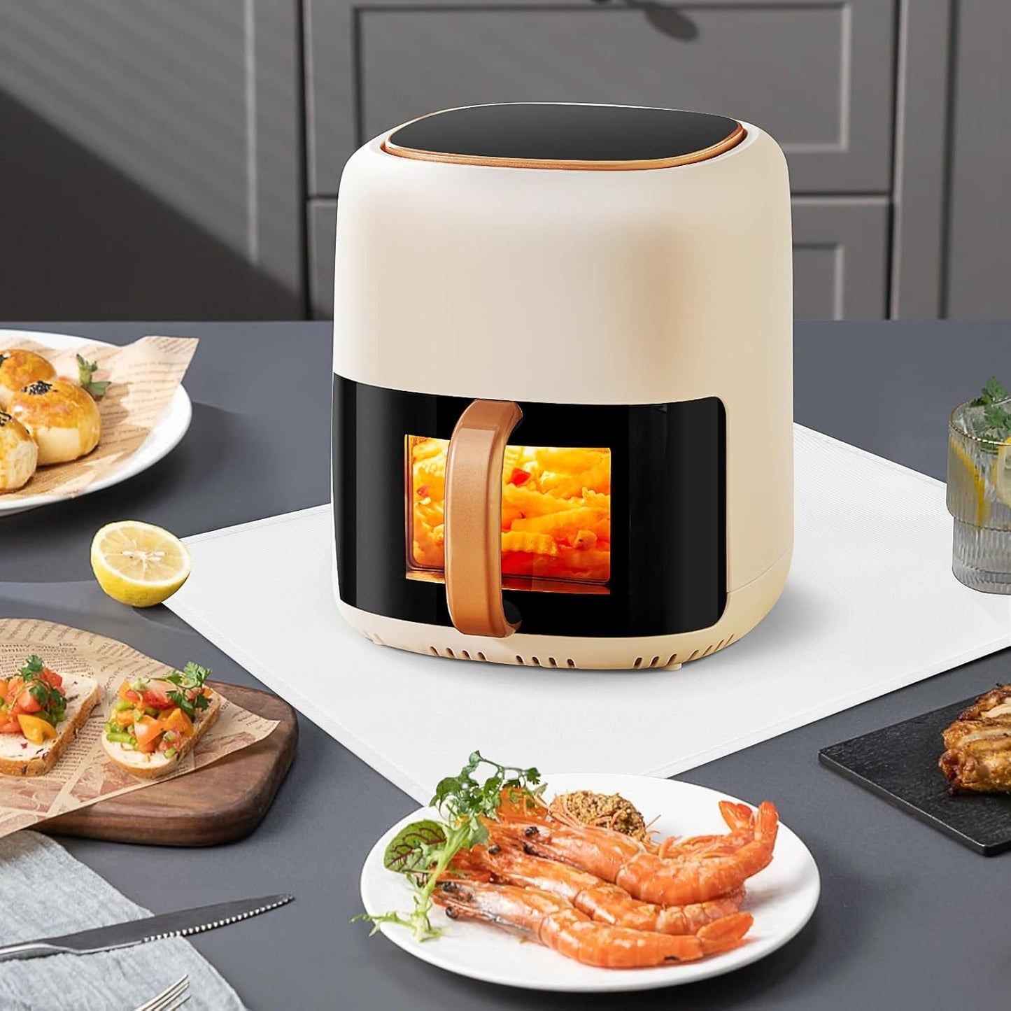 Heat Resistant Mats for Countertop - Fireproof 15x18 in Heat Resistant Mats for Air Fryer - Kitchen Countertop Protector Hot Pad for Air Fryer, Coffee Maker, Stand Mixer, Oven 2PCS - White