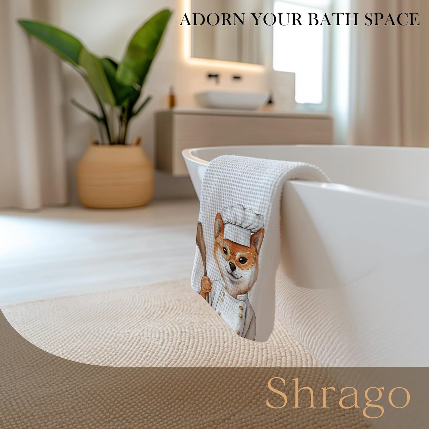 Funny Shiba Inu Dog Kitchen Towels, Shiba Inu Gifts for Women Dish Tea Towels for Kitchen, Dog Lovers Mom Dad Owner Gifts Decorative Hand Towels, 16x24 Inch