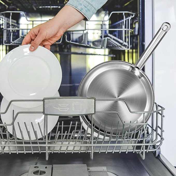 Cookware Set - 15 Piece Stainless Steel Cookware Set, Includes 6 Pots and Pans, 6 Lids and 3 Utensils, Fixed Handles, Induction Safe and Dishwasher Safe