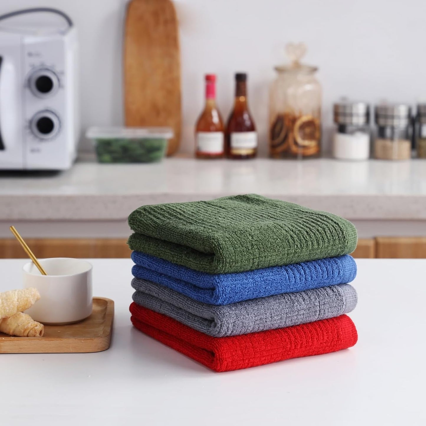 Glynniss Cotton Terry Cloth Kitchen Towels - Pack of 3, 16x26 Inches