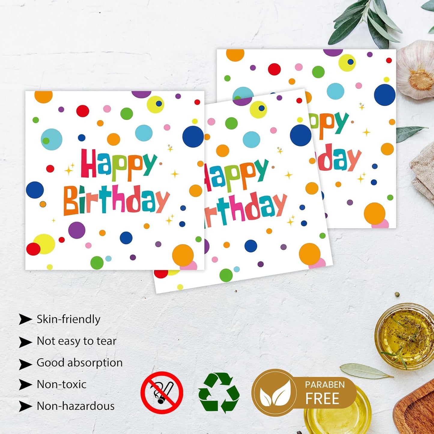 50PCS Happy Birthday Plates and Napkins, 7inch Colorful Dots Birthday Cake Dessert Plates Disposable Paper Dinnerware Set for Birthday's Party Supplies Decorations (Birthday's Candle, 7 Inch)