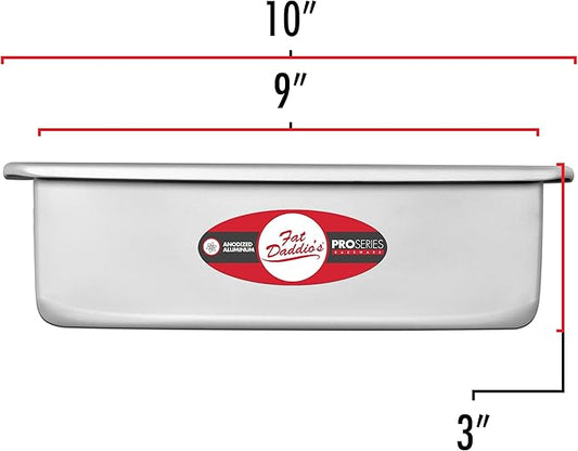 Fat Daddio's PSQ-993 Anodized Aluminum Square Cake Pan, 9 x 3 Inch