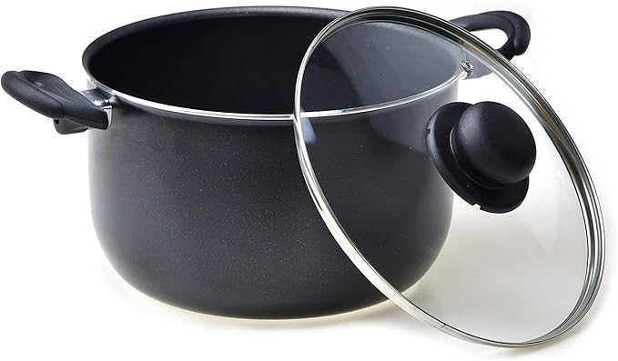 RAVELLI Italia Linea 30 Non Stick Stock Pot with Glass Lid (3.2 Quart)