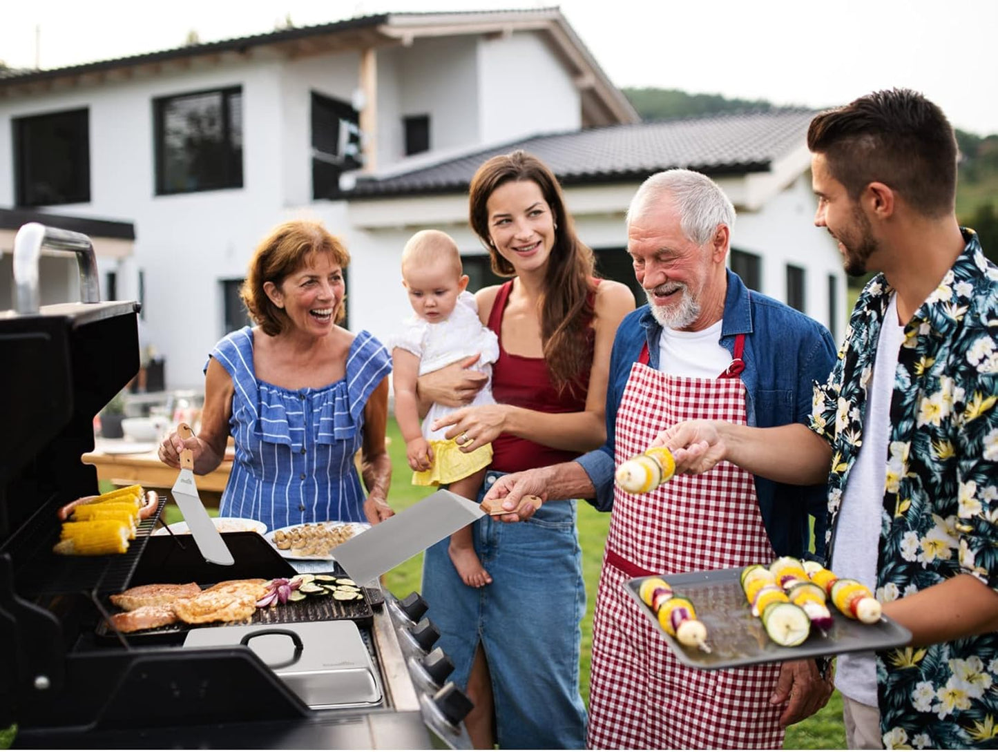 Stanbroil BBQ Griddle Accessories Set of 6 - Heavy Duty Stainless Steel Scraper, Spatula, Basting Cover and Bottles for Blackstone, Camp Chef Grill and Outdoor Griddle Accessories