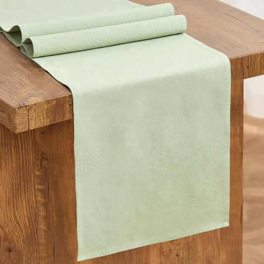 Letjolt Sage Green Table Runner 72 Inches Rustic Farmhouse Table Runner Cotton Runner Plain Table Decor