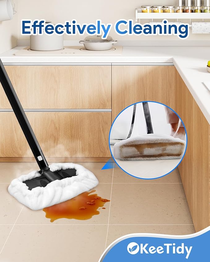 6 Pack Steam Mop Pads Compatible with Dupray Neat Steam Cleaner Accessories, Reusable Microfiber Pads Washable Steam Cleaner Accessories Large Bonnets Rectangle for Multi-Surface