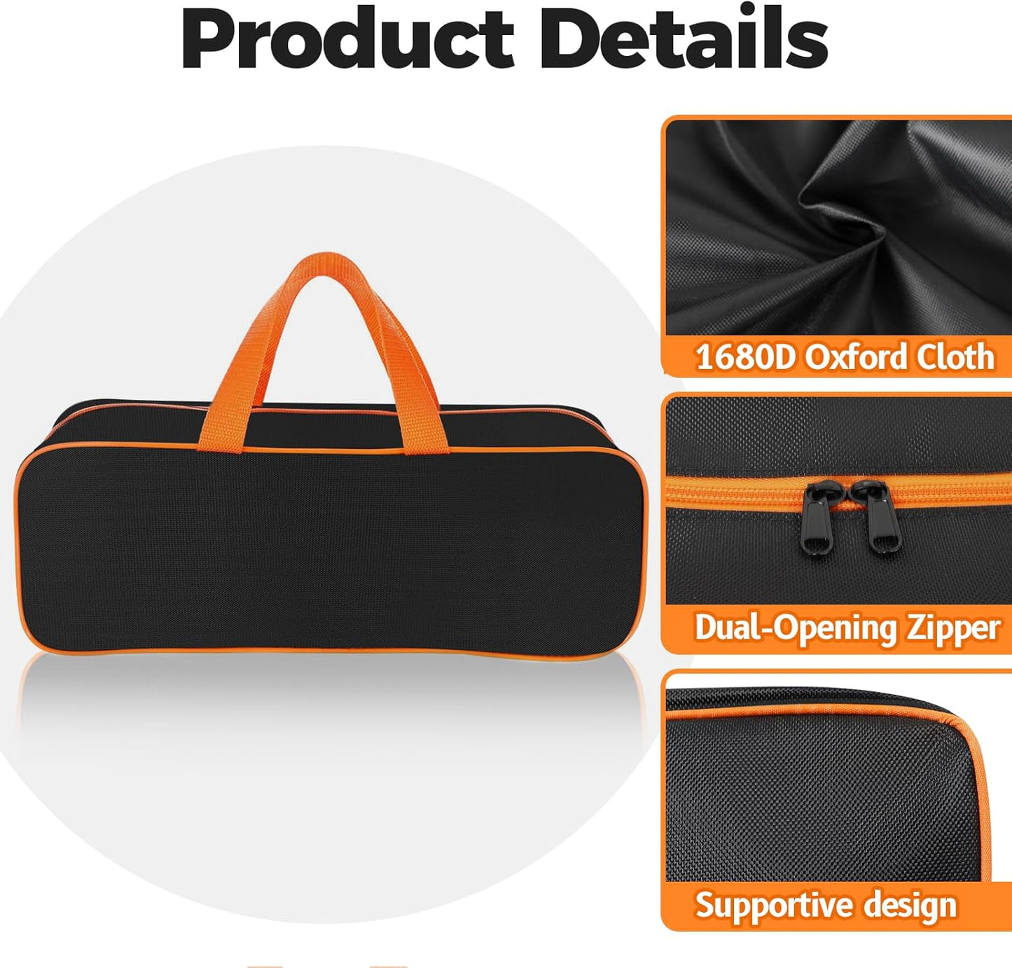 Grill Tool Storage Bag, 24" x 8" x 8" Large Capacity Grill Accessory Storage, 1680D Heavy-Duty Grill Utensil Storage, Accessories Storage Compatible with Blackstone, Perfect for Outdoor Grilling