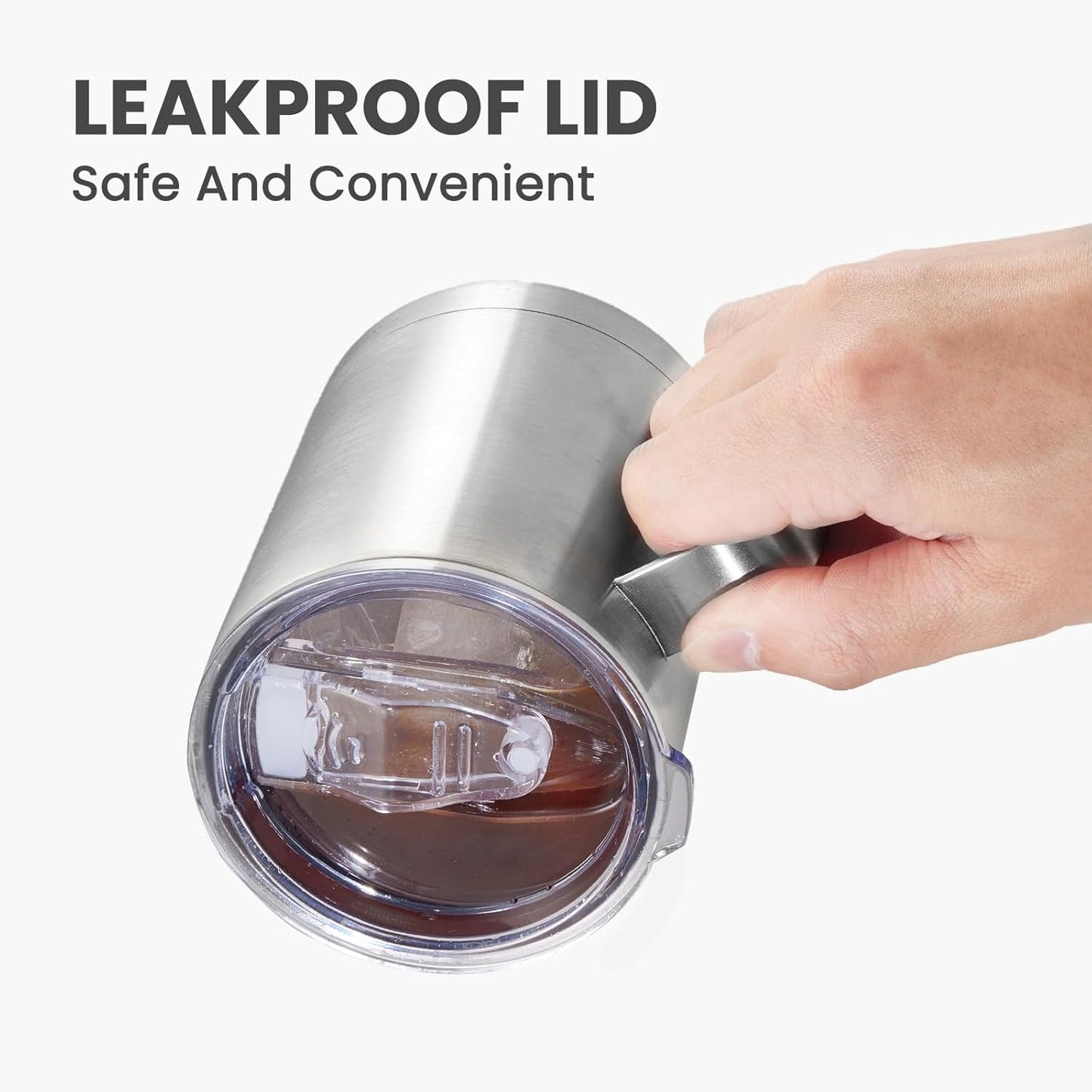 MEWAY 12oz Coffee Mug With Handle 4 Pack Bulk,Stainless Steel Insulated Travel Tumblers With Sliding Lid,Double Wall Vacuum Camping Cup for Hot & Cold Drinks Tea (Mix,Set of 4)