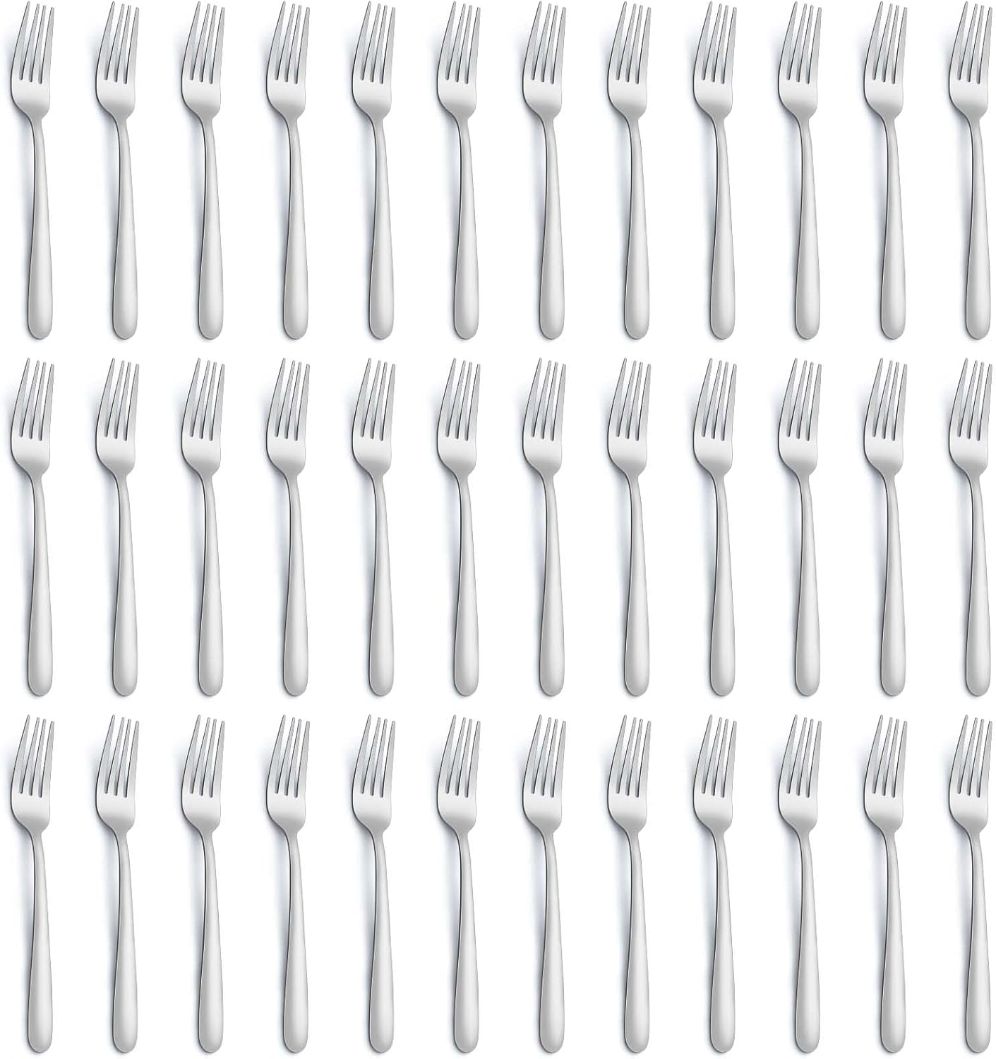 36 Piece Salad Forks, 7 Inch Small Forks in Stainless Steel mirror polished and Dishwasher Safe, Used For Tasting Cakes and Fruits