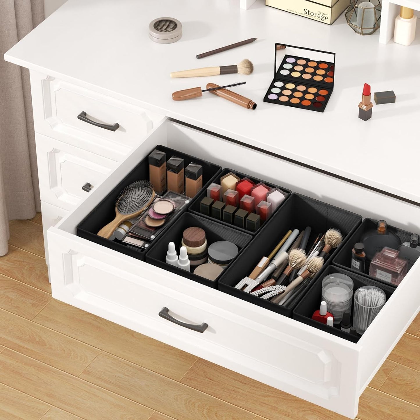 DIMJ Drawer Organizer Clothes Storage - 24 Pack Baby Dresser Organizer for Nursery, Foldable Closet Drawer Organizer Bins for Bedroom Organization, Fabric Storage Dividers for Socks, Underwears, Bras