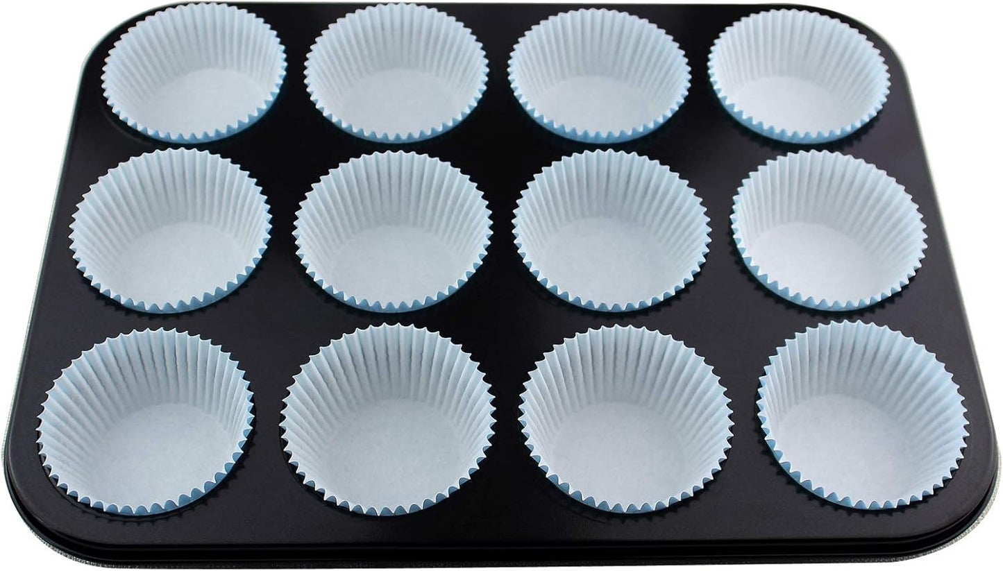Eoonfirst Standard Size Baking Cups Valentine's Day Party Cupcake Liners 200 Pcs (Light Blue)