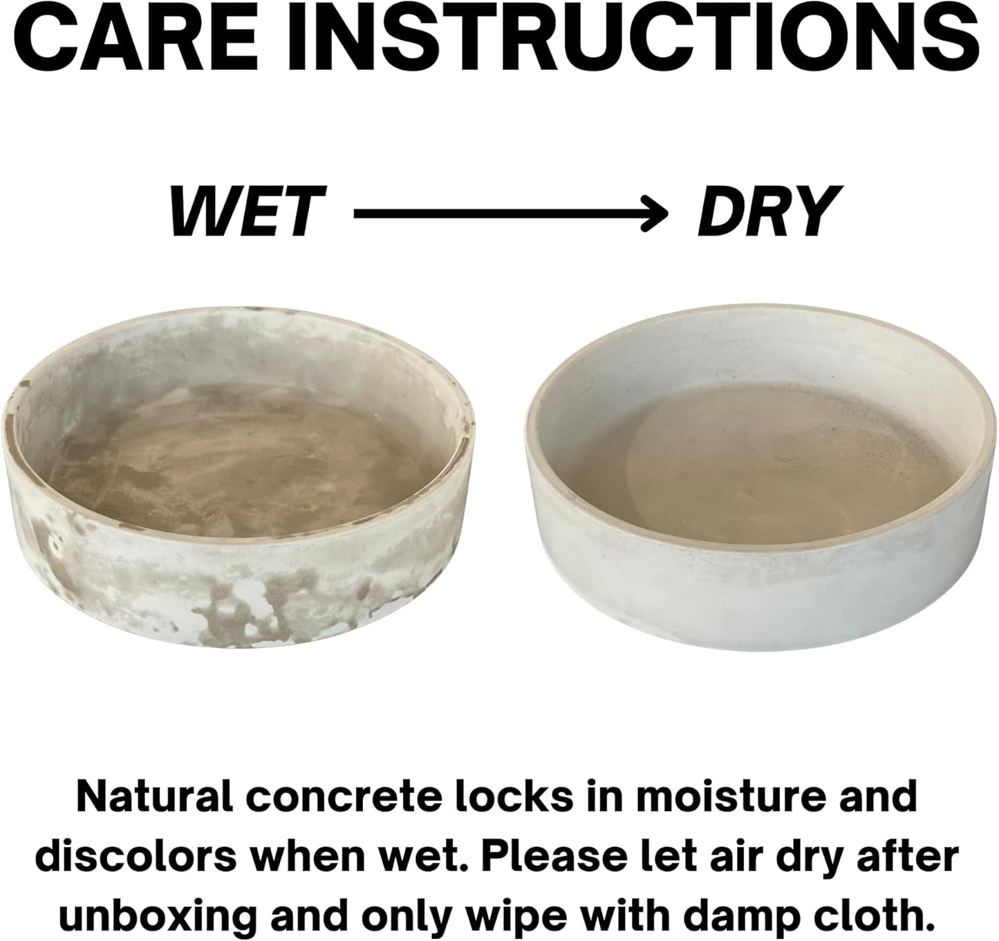 Simon Brothers Concrete Fruit Bowl with Tray for Kitchen Counter - Large Decorative Bowl for Home Decor - Modern Key Bowl for Entryway Table - Minimalist Decor for Coffee Table