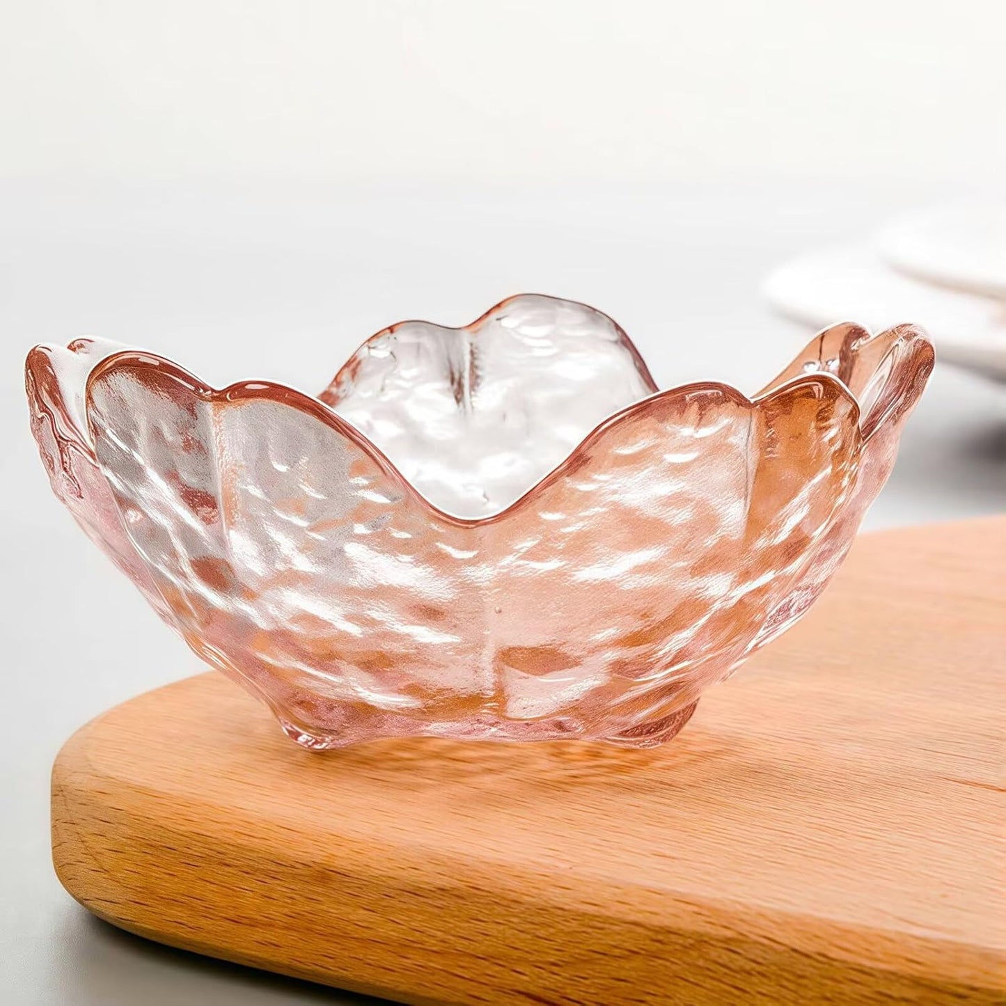 Amber Crystal Flower Jewelry Ring Dish, Clear Trinket Bowl, Cute Nightstand Decor Ring Holder for Women, Home Decor Gifts for Women, Wedding, Birthday, Mother's Day