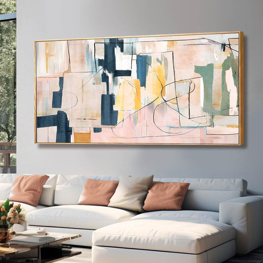 Abstract Wall Decor Modern Oversized Wall Art Black Line Wall Poster Printing 36"x70" Wall Decorations for Bedroom Office