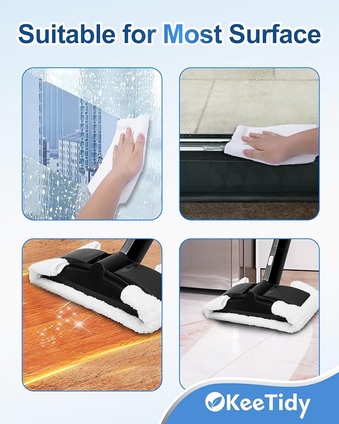 8 Pack Steam Cleaner Attachments Washable Microfiber Cloths Compatible with Dupray Neat Plus Steam Cleaners Accessories Steamer Cleaning Mop Pads, Large Rectangle Cloth