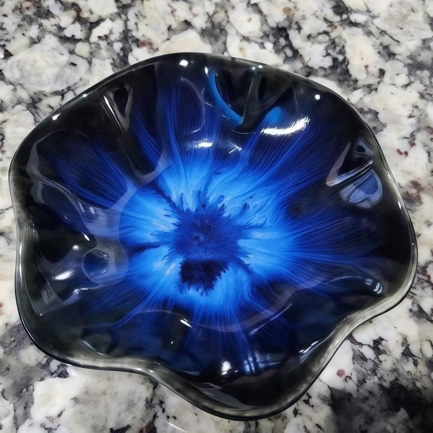 2Pcs Ceramic Jewelry Dish - Lotus Leaf Shape, for Ring Holder Necklace Small Key, Suitable for Mother Friend Sister, Gifts for Women, Cute Plate Trinket Tray, Home Decor (Grey & Blue)