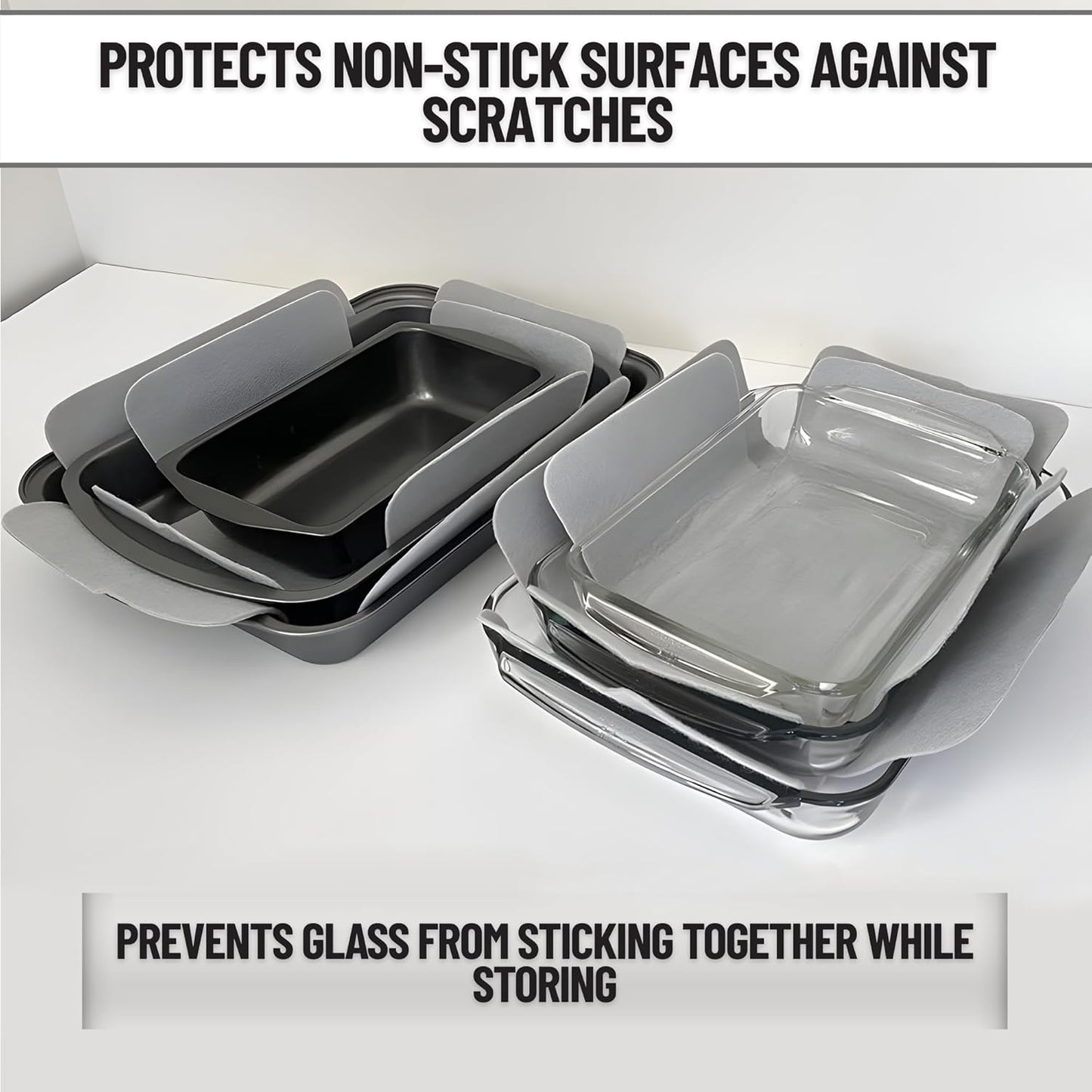 Evelots Bakeware/Cookware Scratch Protectors-Pots/Pan/Dish Dividers-Set of 12 - Two Large Sizes-Extra Thick Felt - Prevent Chips and Cracks When Stacking