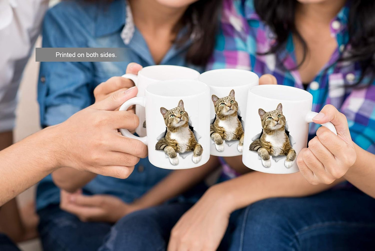 Pondering Tabby Cat Coffee Mug - Ceramic Funny Coffee Mug - Perfect Cat Lover Gift - Cute Novelty Coffee Mug Present - Great Birthday or Christmas Surprise for Friend or Coworker, Men and Women (15oz)