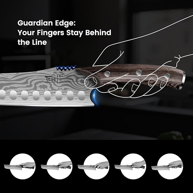 Nakiri Chef Knife, 7.2 Inch Japanese Style Vegetable kitchen Knife, Razor Sharp for Precision Cutting, Damascus Pattern, Ergonomic Full Tang Wooden Handle, Birthday Wedding Cooking Gifts