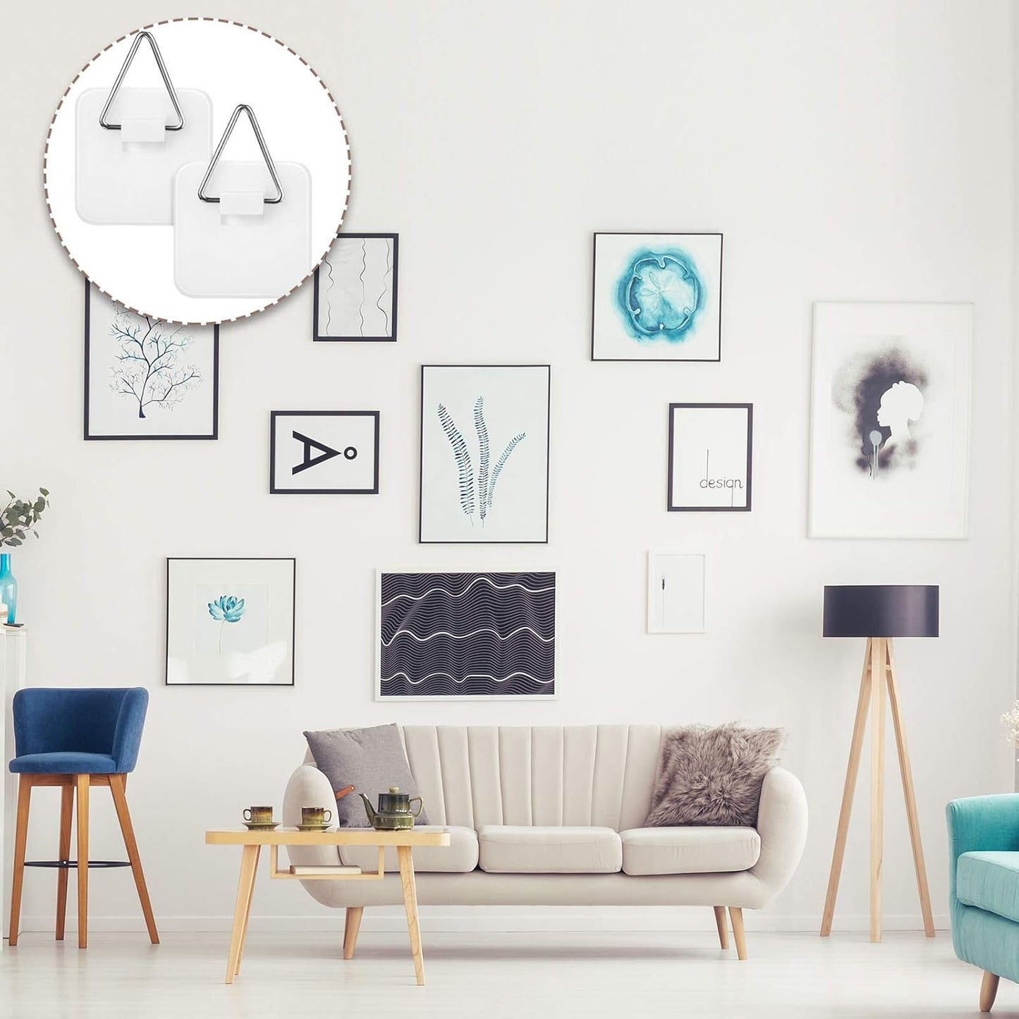 Sawysine 40 Pcs Invisible Adhesive Plate Hanger Wall Display Holder Vertical Plate Holders for Picture Hanging Hooks Wall Art Decor Supplies, 1.25 Inch